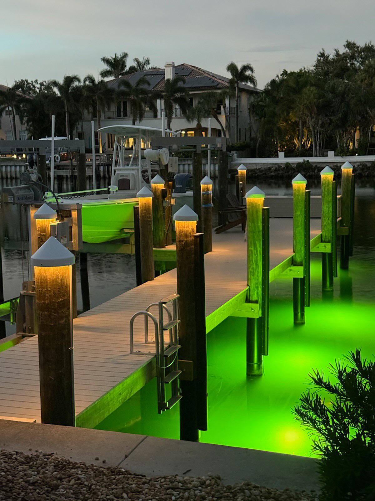 Marine Electrical Project Image Marine Electrical Project J&L Sanchez Image of Dock with Lighting